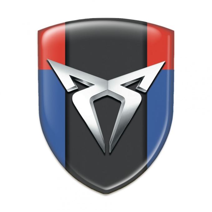 Seat Cupra Emblem Badge Logo Blue Red Version with Silver Logo 