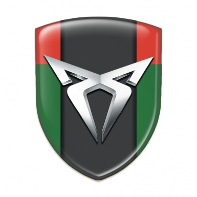 Seat Cupra Logo Emblem Green Red Version with Silver Logo 