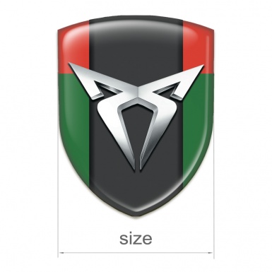 Seat Cupra Logo Emblem Green Red Version with Silver Logo 