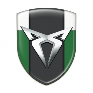 Seat Cupra Tuning Emblem Green White Version with Silver Logo 