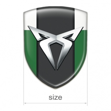 Seat Cupra Tuning Emblem Green White Version with Silver Logo 