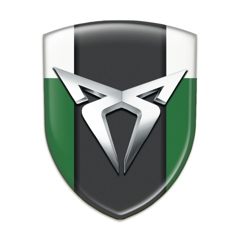 Seat Cupra Tuning Emblem Green White Version with Silver Logo 