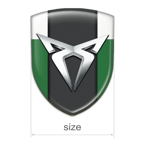 Seat Cupra Tuning Emblem Green White Version with Silver Logo 
