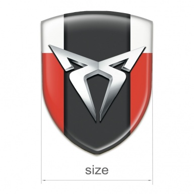Seat Cupra Self Adhesive Emblem Logo Red White Version with Silver logo 