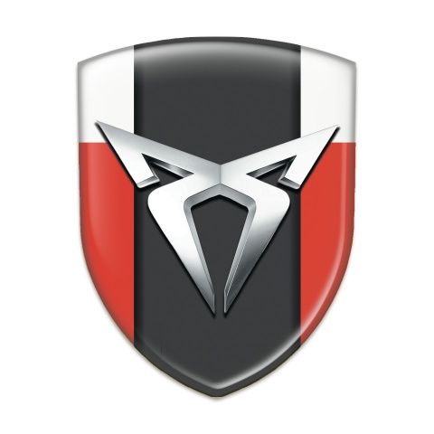 Seat Cupra Self Adhesive Emblem Logo Red White Version with Silver logo 