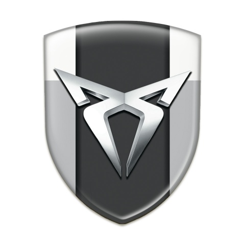 Seat Cupra Resin Sticker Gray White Version Silver Logo 