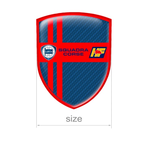 Lancia Domed Emblem Squadra Corse Navy Carbon Red Line