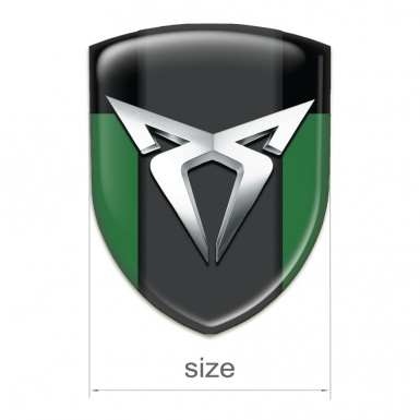 Seat Cupra 3D Gel Emblem Green Black Version with Silver Logo 