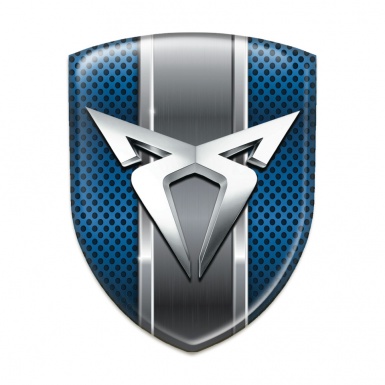 Seat Cupra Silicone Emblem Blue Mesh with Metal Ribbon 