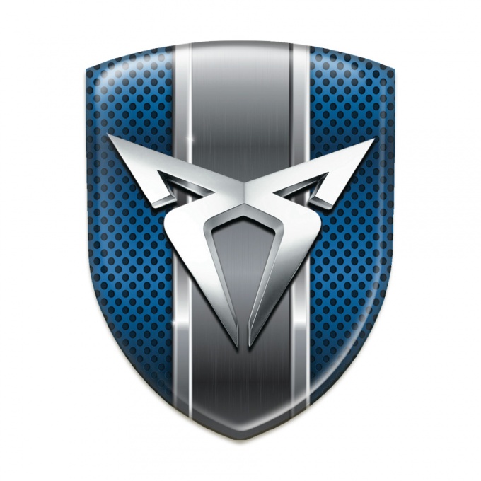 Seat Cupra Silicone Emblem Blue Mesh with Metal Ribbon 