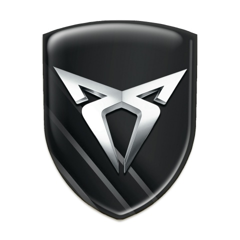 Seat Cupra Emblem Exterior Black with Diagonal Grey Lines 