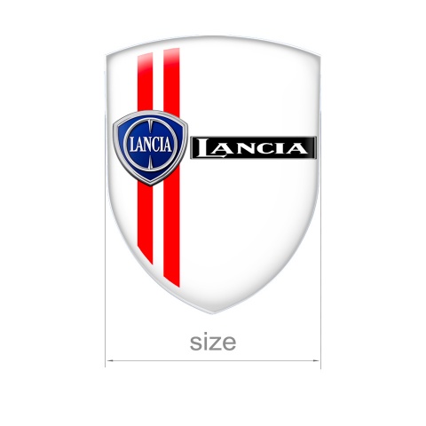 Lancia Silicone Emblem White Red Line Edition