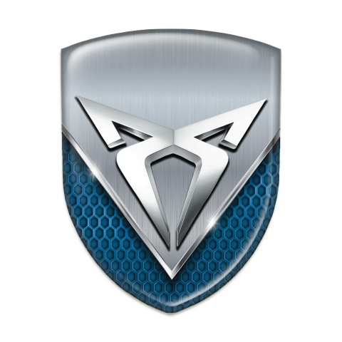 Seat Cupra Emblem Badge Logo Blue Mesh with Aluminum Sheet 