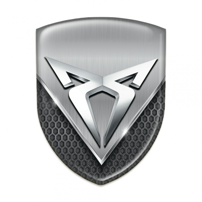 Seat Cupra Logo Emblem Dark Mesh with Aluminum Sheet 