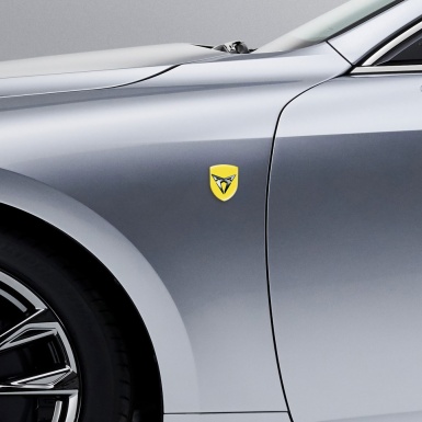 Seat Cupra Domed Emblem Yellow with Dark Metal Logo 