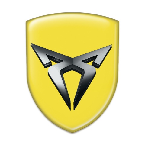 Seat Cupra Domed Emblem Yellow with Dark Metal Logo 