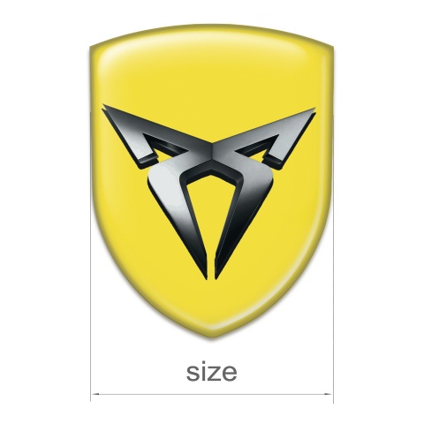 Seat Cupra Domed Emblem Yellow with Dark Metal Logo 