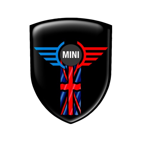 Mini Cooper Shield Silicone Emblem Black UK Flag