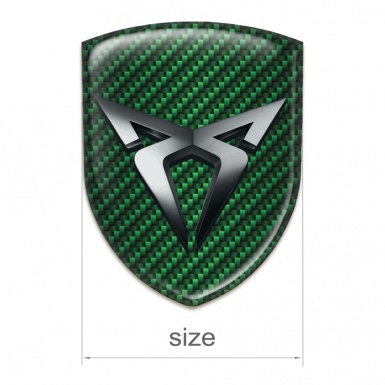 Seat Cupra Car Interior Badge Green carbon Pattern 