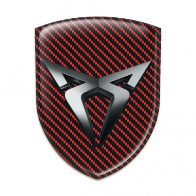 Seat Cupra Emblem Badge Logo Red carbon Pattern 