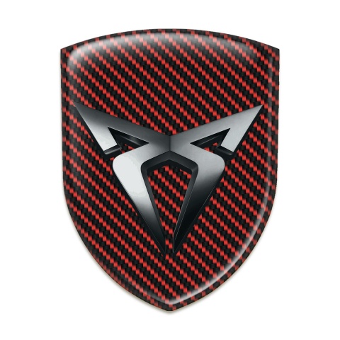 Seat Cupra Emblem Badge Logo Red carbon Pattern 