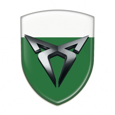 Seat Cupra Domed Emblem Green White Base Graphite Logo 