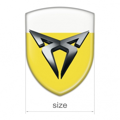 Seat Cupra 3D Gel Emblem Yellow White Base Graphite Logo 