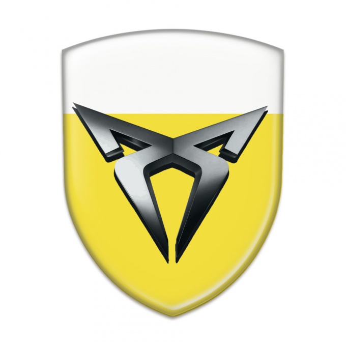Seat Cupra 3D Gel Emblem Yellow White Base Graphite Logo 