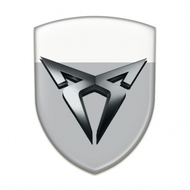 Seat Cupra 3D Gel Emblem Gray White Base Graphite Logo 