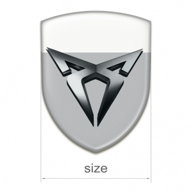 Seat Cupra 3D Gel Emblem Gray White Base Graphite Logo 