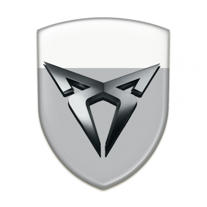 Seat Cupra 3D Gel Emblem Gray White Base Graphite Logo 