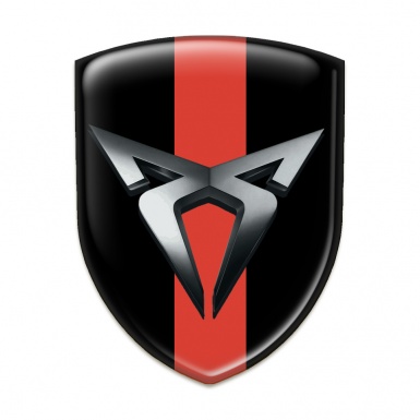 Seat Cupra Emblem Exterior Black with Red Tape Base Graphite Logo 