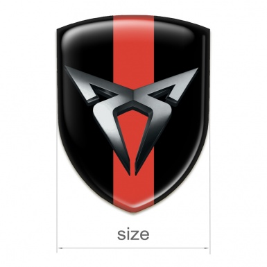 Seat Cupra Emblem Exterior Black with Red Tape Base Graphite Logo 