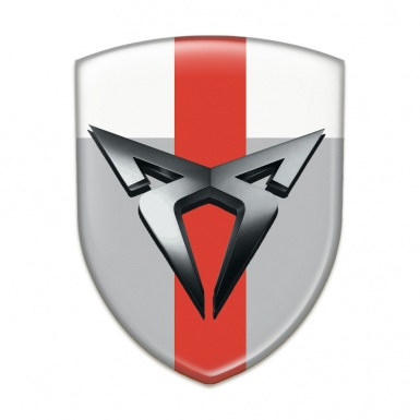 Seat Cupra Silicone Badge Gray White with Red Tape Base 