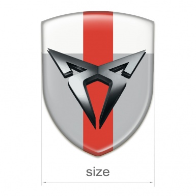 Seat Cupra Silicone Badge Gray White with Red Tape Base 