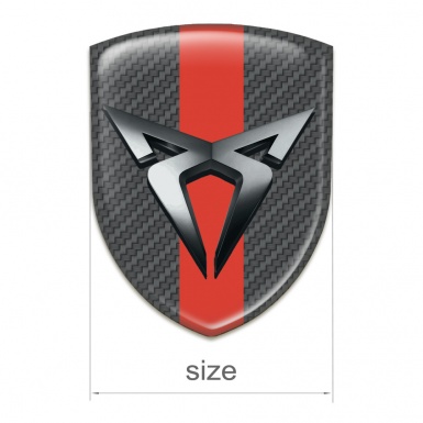 Seat Cupra Silicone Badge Carbon with Red Tape 
