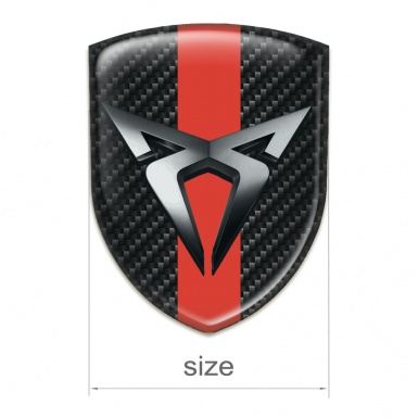 Seat Cupra Emblem Badge Logo Black Fibers Red Tape