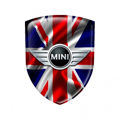 Mini Cooper Shield Silicone Emblem 3D UK Flag