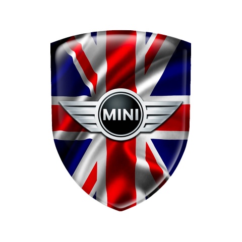 Mini Cooper Shield Silicone Emblem 3D UK Flag