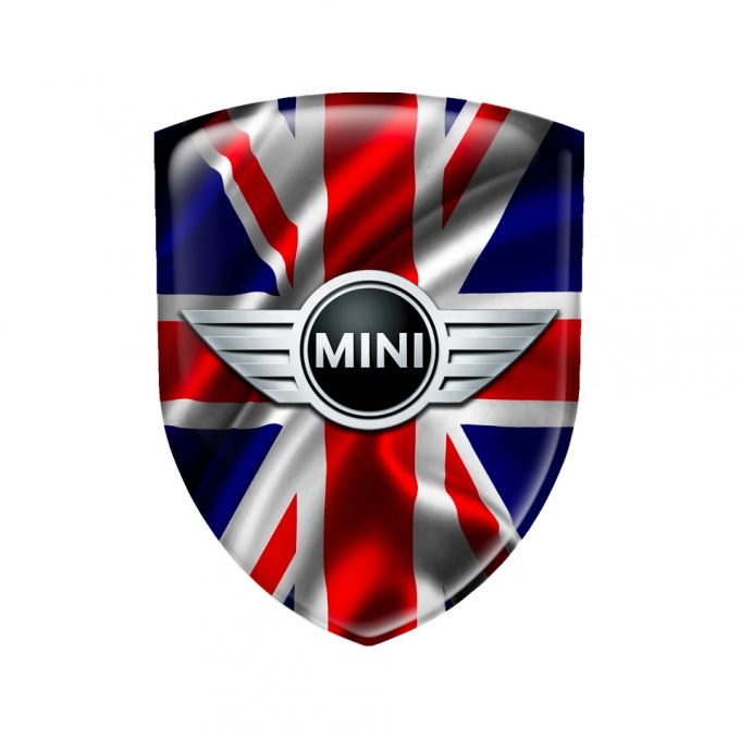 Mini Cooper Shield Silicone Emblem 3D UK Flag