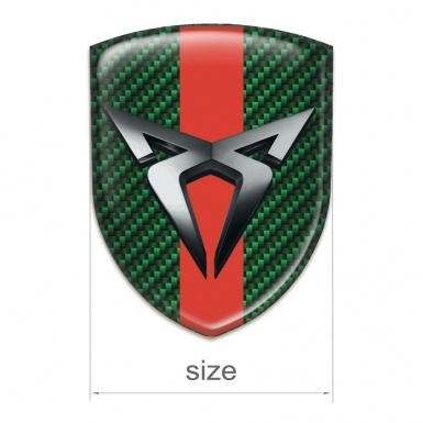 Seat Cupra Emblem Badge Logo Green Carbon with Red Tape 