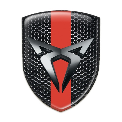 Seat Cupra Tuning Emblem Perforated Steel With Red tape 