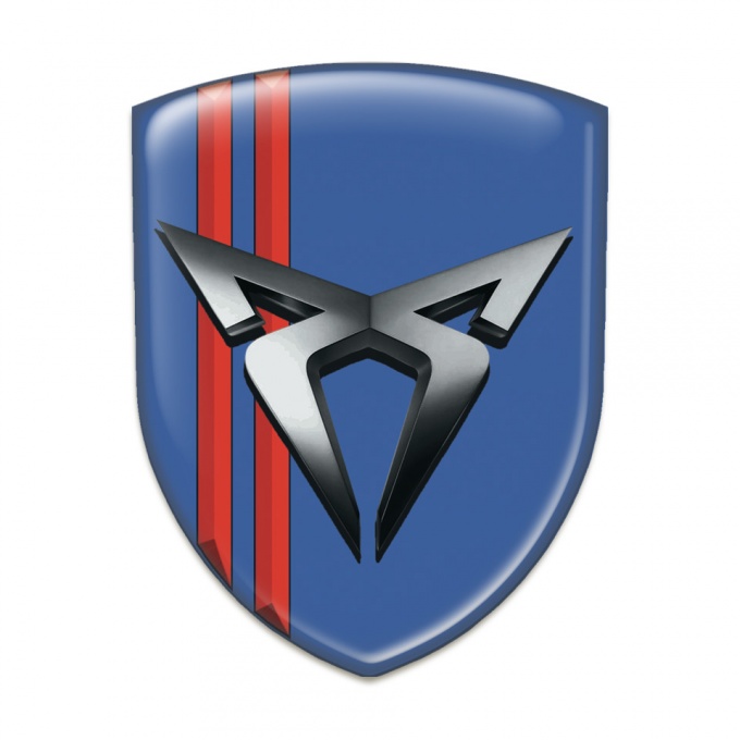 Seat Cupra Logo Emblem Blue with Red Streaks 