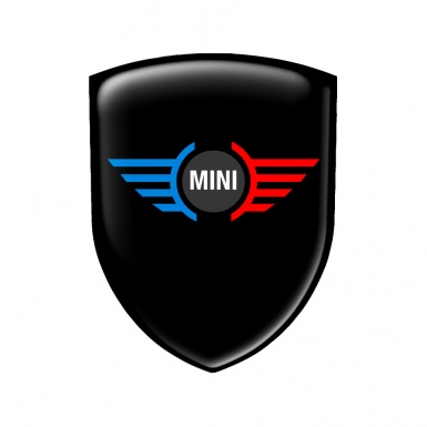 Mini Cooper Shield Domed Emblem Black Simple Logo