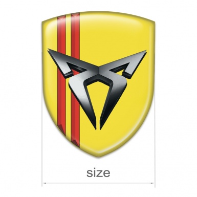 Seat Cupra Tuning Emblem Yellow with Red Streaks 