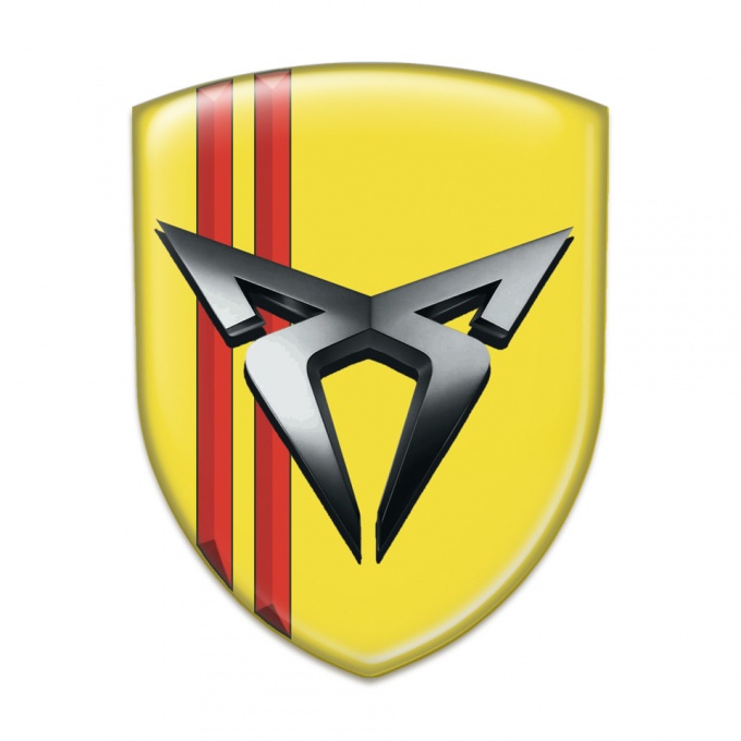 Seat Cupra Tuning Emblem Yellow with Red Streaks 