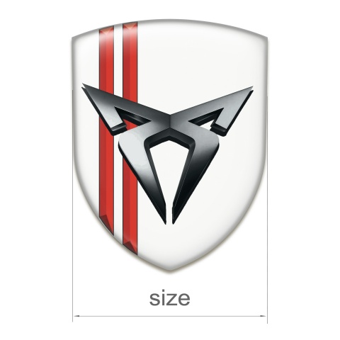 Seat Cupra Self Adhesive Emblem Logo White with Red Streaks