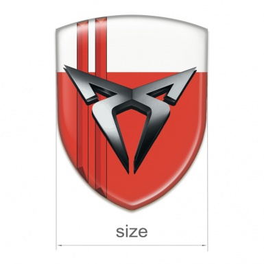 Seat Cupra Silicone Emblem Red White with Red Streaks 
