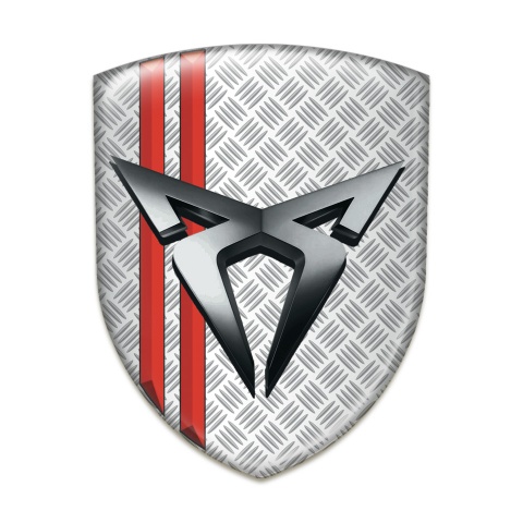 Seat Cupra Tuning Badge  Grid Effect with Red Streaks 