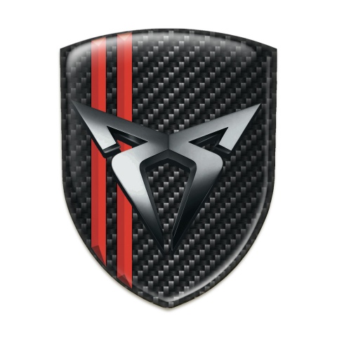 Seat Cupra Car Interior Badge Black Fibers with Red Streaks Design 